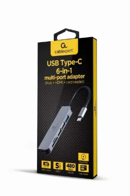 I/O ADAPTER USB-C TO HDMI/USB3 6IN1 A-CMCOMBO6-02 GEMBIRD
