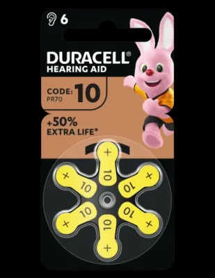 Duracell Activair DA10 kuuldeaparaadi patareid 6tk