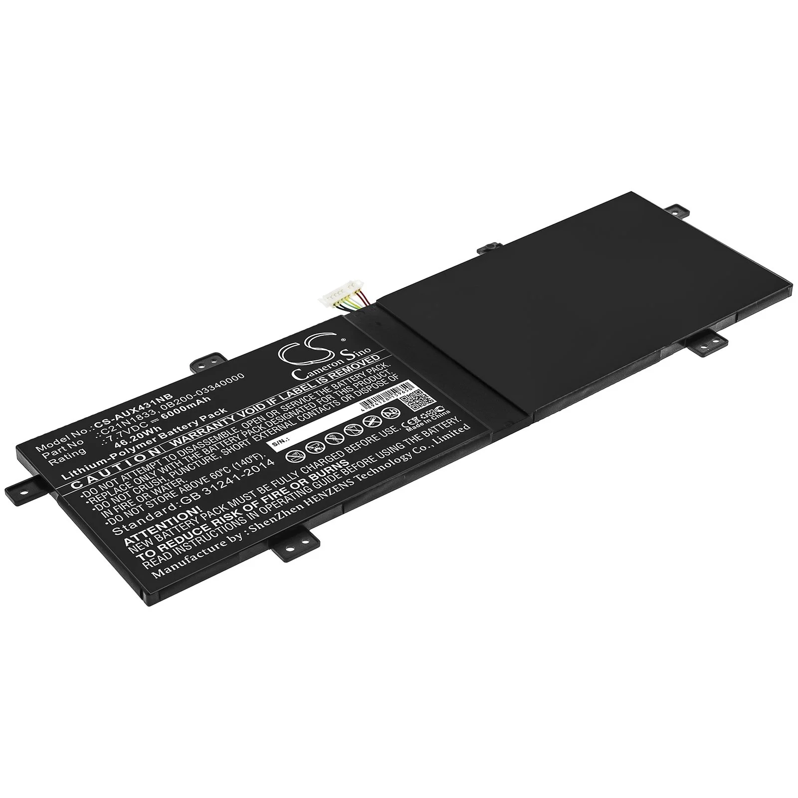 CS sülearvuti aku Asus C21N1833, 0B200-03340000 7.7V 6000mAh Li-Polymer