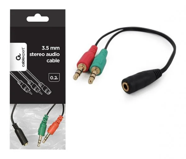 CABLE AUDIO 3.5MM SOCKET TO 2X3.5MM PLUG CCA-418 GEMBIRD