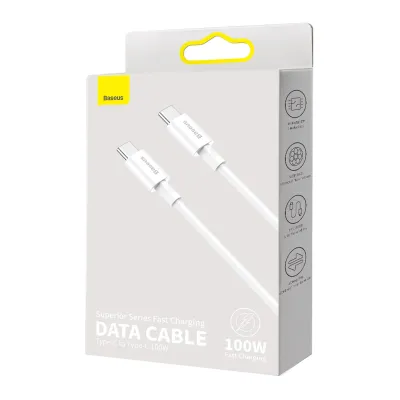 Baseus Superior Series 2 Fast Charging Data Cable Type-C to Type-C 30W 2m Moon White