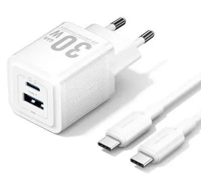 MOBILE CHARGER WALL 30W USB 2P WHITE FEQW0-EU VENTION
